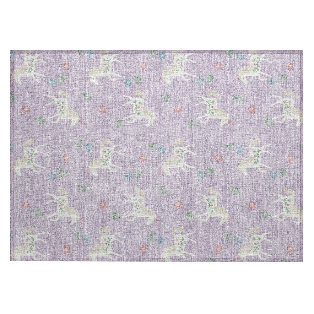 Machine Washable Indoor/Outdoor Chantille ACN2657 Purple 1'8" x 2'6" Rug. Picture 1