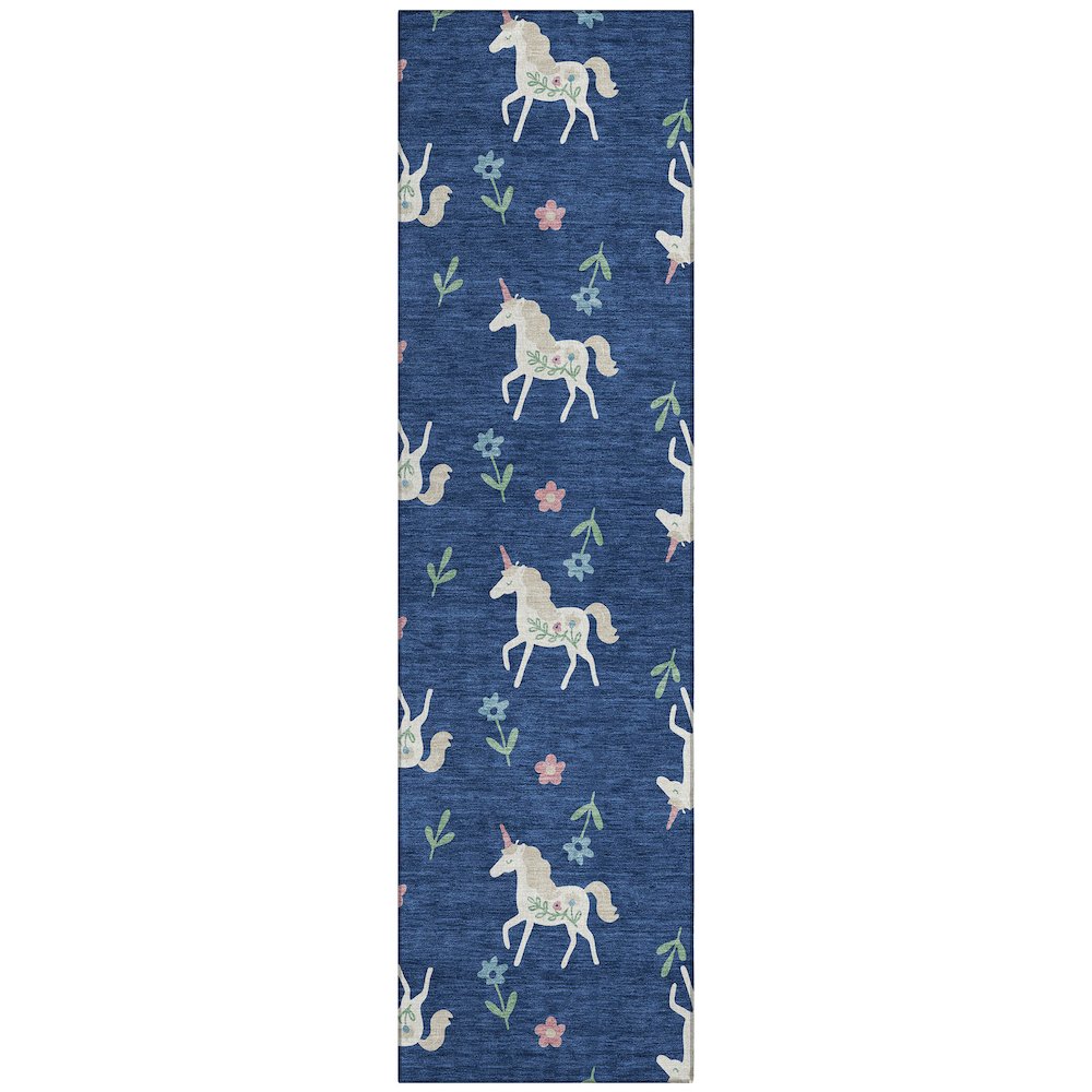 Machine Washable Indoor/Outdoor Chantille ACN2657 Blue 2'3" x 7'6" Runner Rug. Picture 1