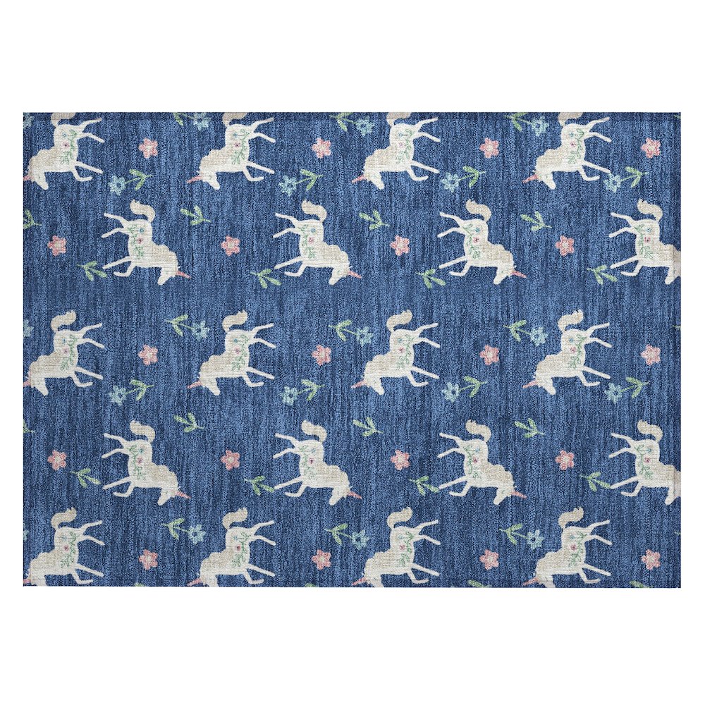 Machine Washable Indoor/Outdoor Chantille ACN2657 Blue 1'8" x 2'6" Rug. Picture 1
