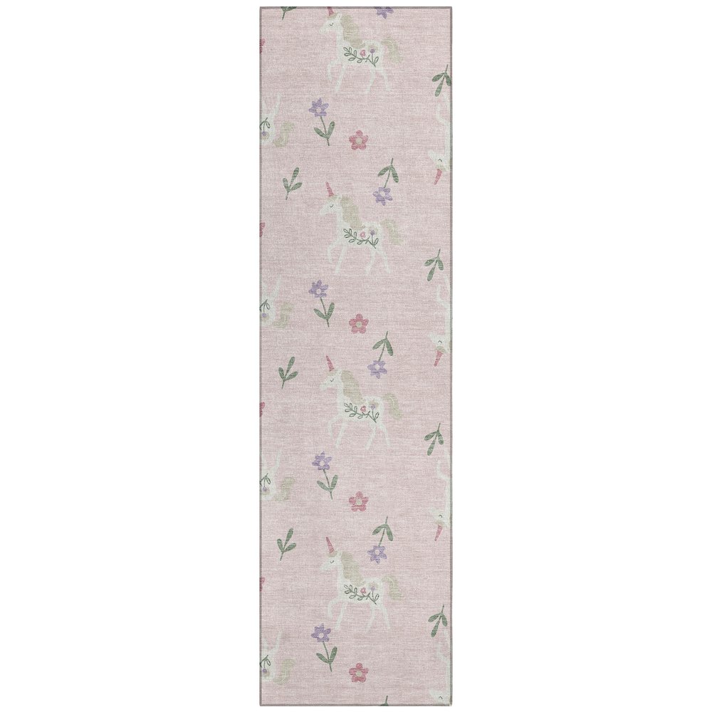 Machine Washable Indoor/Outdoor Chantille ACN2657 Pink 2'3" x 7'6" Runner Rug. Picture 1