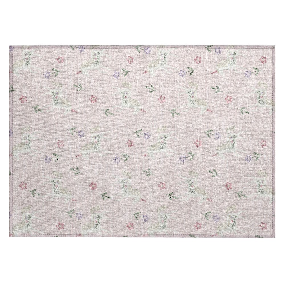 Machine Washable Indoor/Outdoor Chantille ACN2657 Pink 1'8" x 2'6" Rug. Picture 1