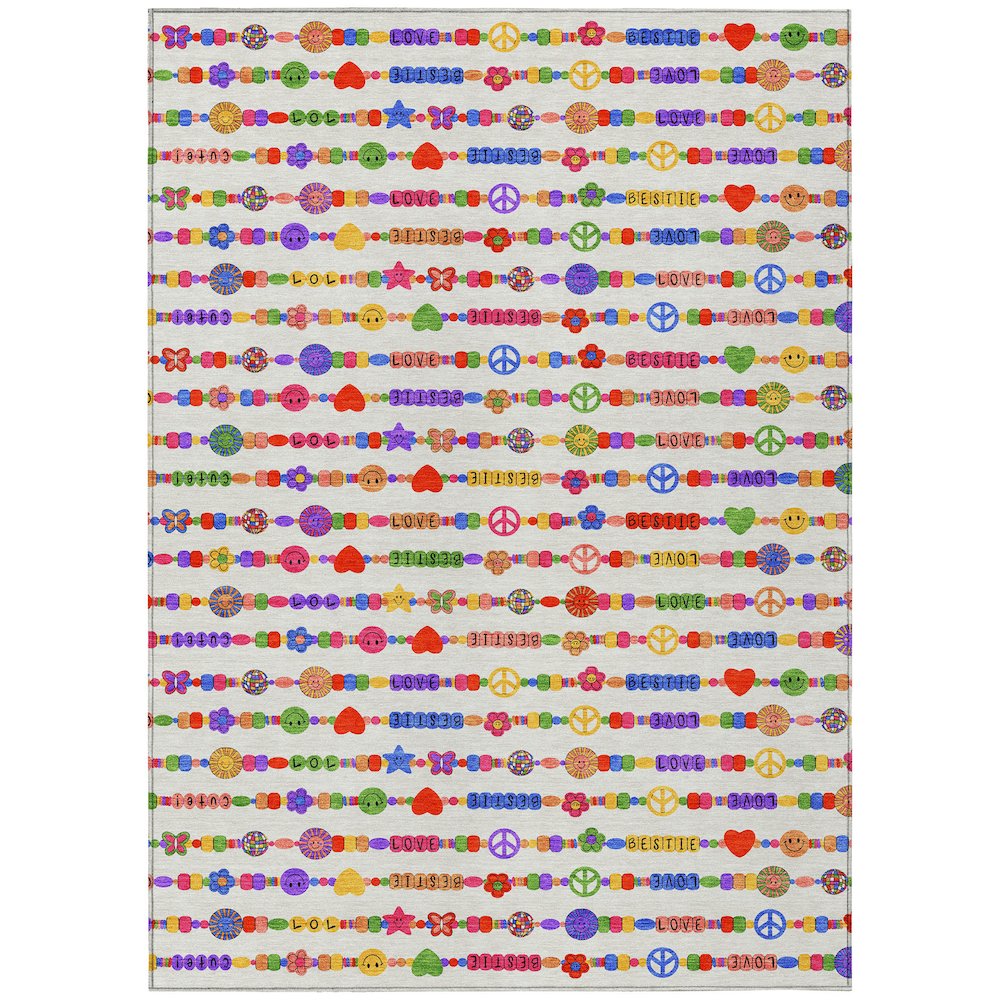 Machine Washable Indoor/Outdoor Chantille ACN2658 Ivory 2'6" x 3'10" Rug. Picture 1
