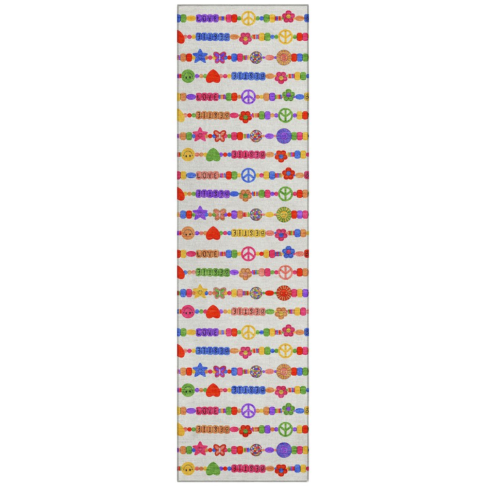 Machine Washable Indoor/Outdoor Chantille ACN2658 Ivory 2'3" x 7'6" Runner Rug. Picture 1