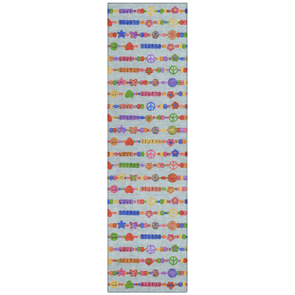 Machine Washable Indoor/Outdoor Chantille ACN2658 Blue 2'3" x 7'6" Runner Rug. Picture 1