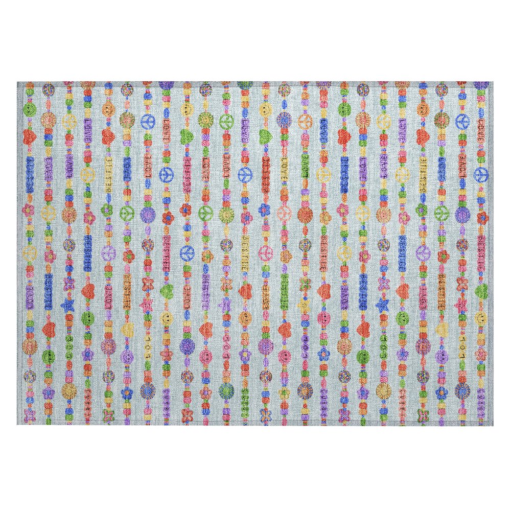 Machine Washable Indoor/Outdoor Chantille ACN2658 Blue 1'8" x 2'6" Rug. Picture 1