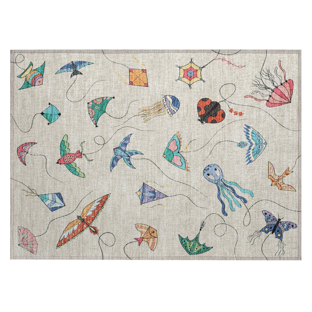 Machine Washable Indoor/Outdoor Chantille ACN2659 Brown 1'8" x 2'6" Rug. Picture 1