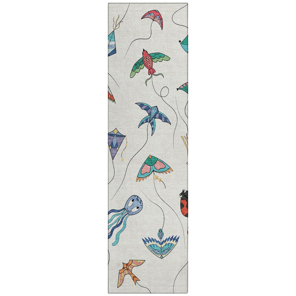 Machine Washable Indoor/Outdoor Chantille ACN2659 Ivory 2'3" x 7'6" Runner Rug. Picture 1