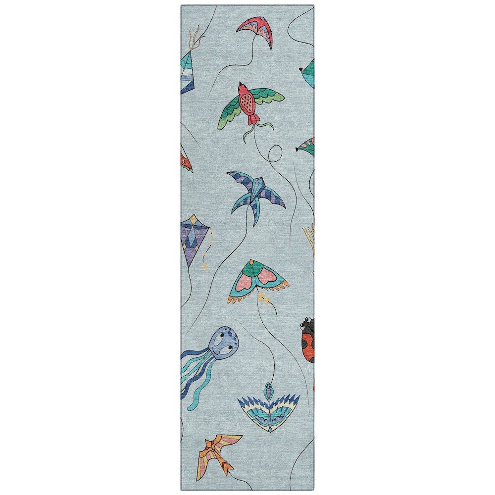 Machine Washable Indoor/Outdoor Chantille ACN2659 Blue 2'3" x 7'6" Runner Rug. Picture 1