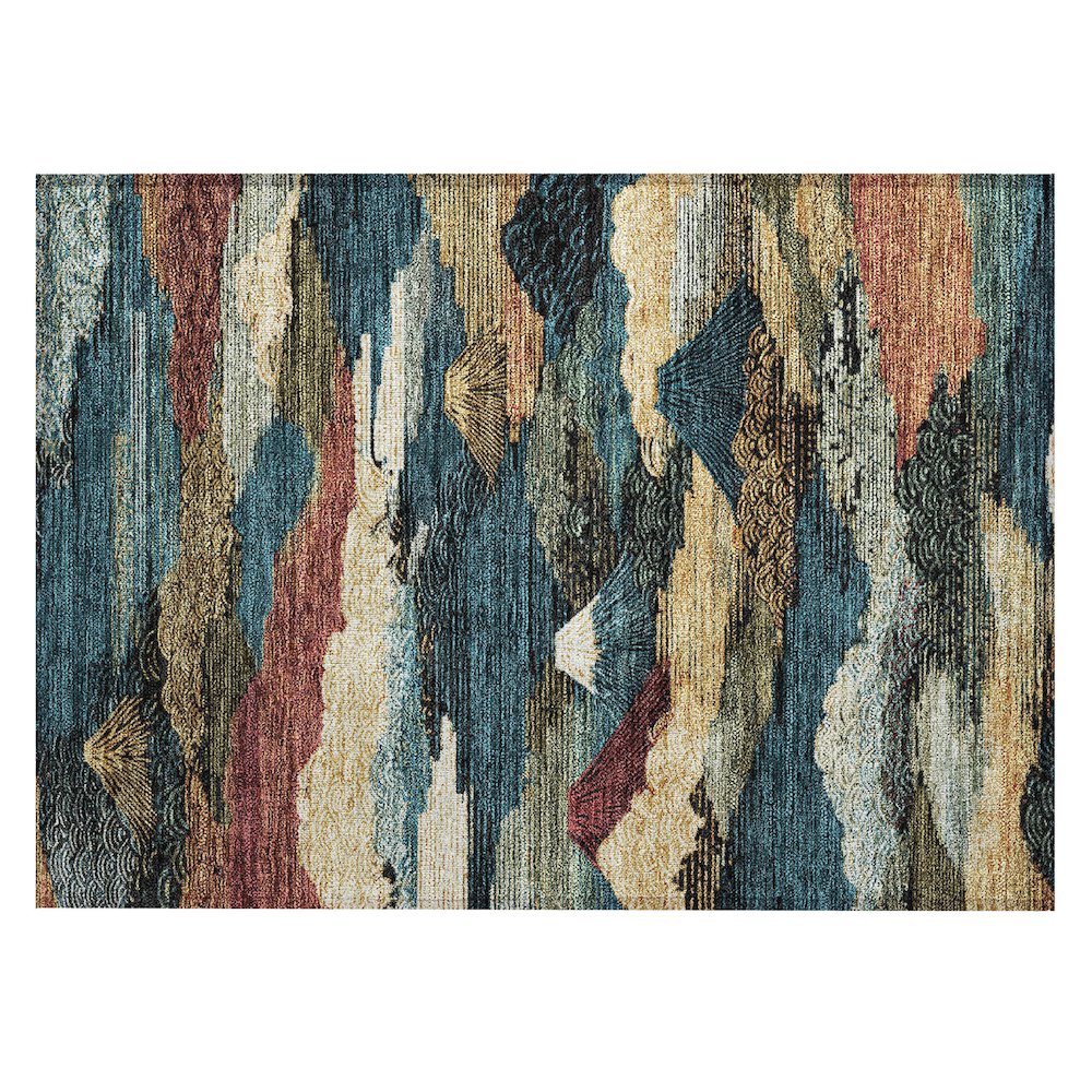 Machine Washable Indoor/Outdoor Chantille ACN2660 Black 1'8" x 2'6" Rug. Picture 1