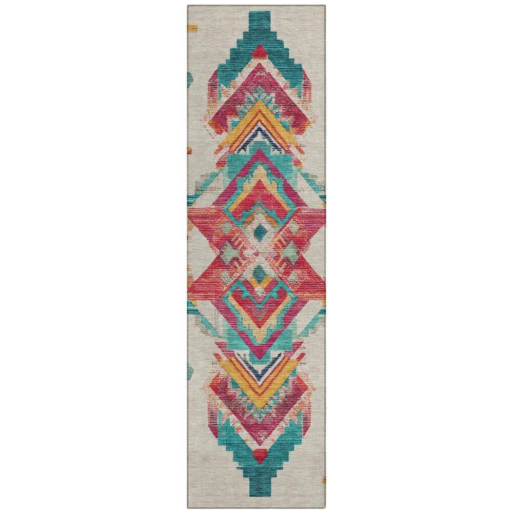 Machine Washable Indoor/Outdoor Chantille ACN2661 Brown 2'3" x 7'6" Runner Rug. Picture 1