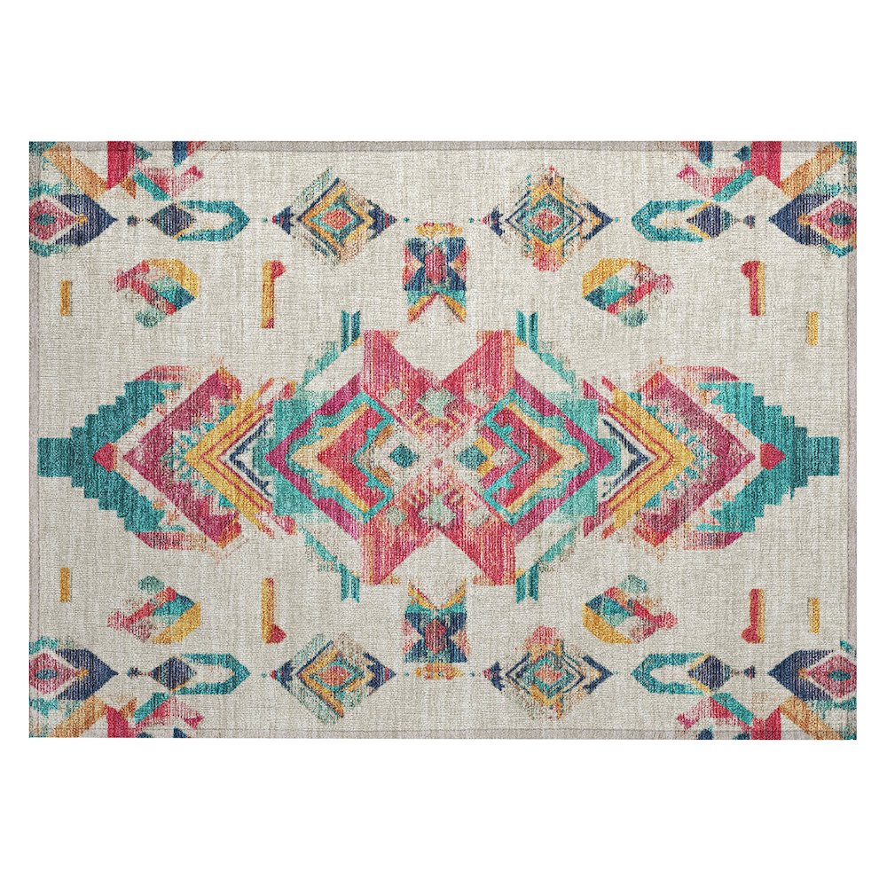 Machine Washable Indoor/Outdoor Chantille ACN2661 Brown 1'8" x 2'6" Rug. Picture 1
