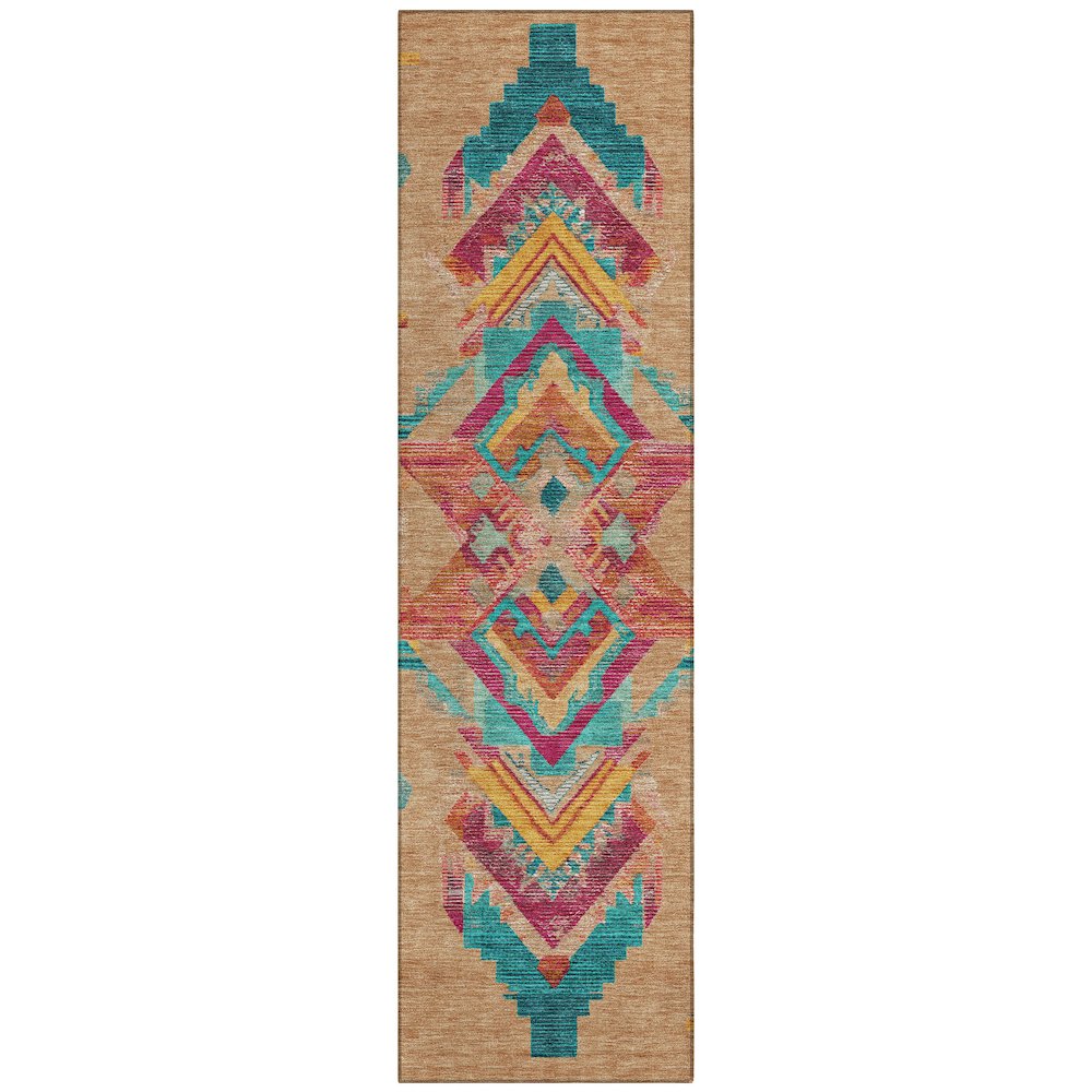 Machine Washable Indoor/Outdoor Chantille ACN2661 Orange 2'3" x 7'6" Runner Rug. Picture 1