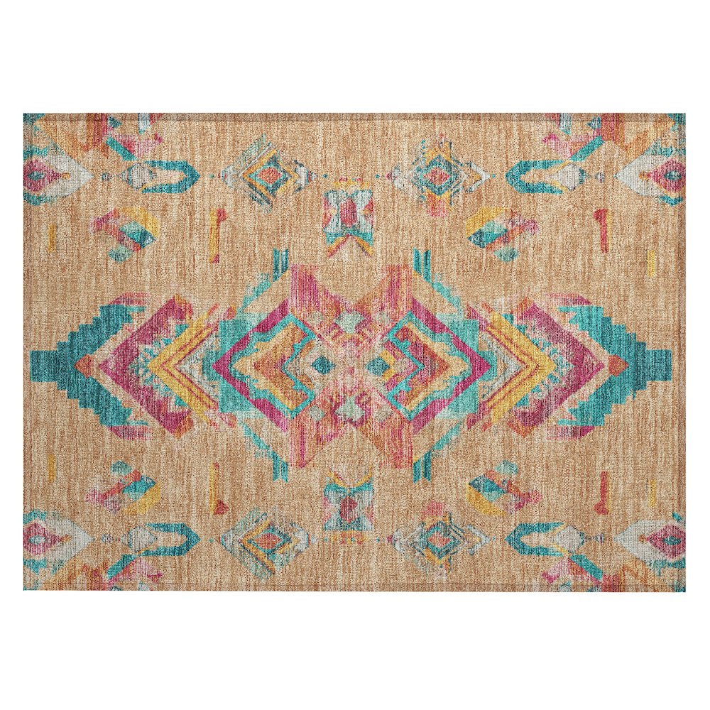 Machine Washable Indoor/Outdoor Chantille ACN2661 Orange 1'8" x 2'6" Rug. Picture 1