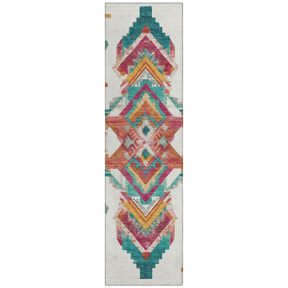 Machine Washable Indoor/Outdoor Chantille ACN2661 Ivory 2'3" x 7'6" Runner Rug. Picture 1