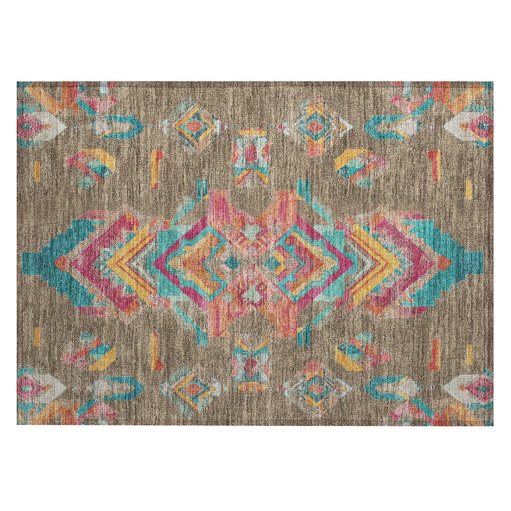 Machine Washable Indoor/Outdoor Chantille ACN2661 Brown 1'8" x 2'6" Rug. Picture 1