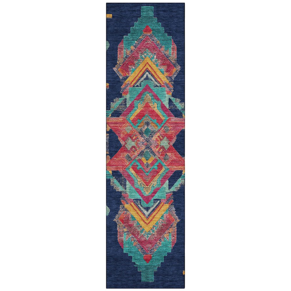 Machine Washable Indoor/Outdoor Chantille ACN2661 Blue 2'3" x 7'6" Runner Rug. Picture 1