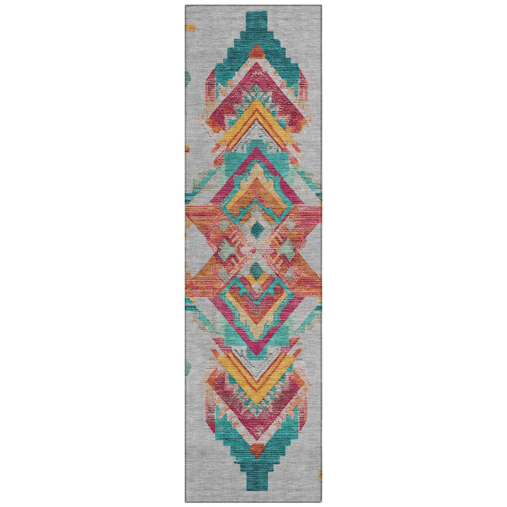 Machine Washable Indoor/Outdoor Chantille ACN2661 Gray 2'3" x 7'6" Runner Rug. Picture 1