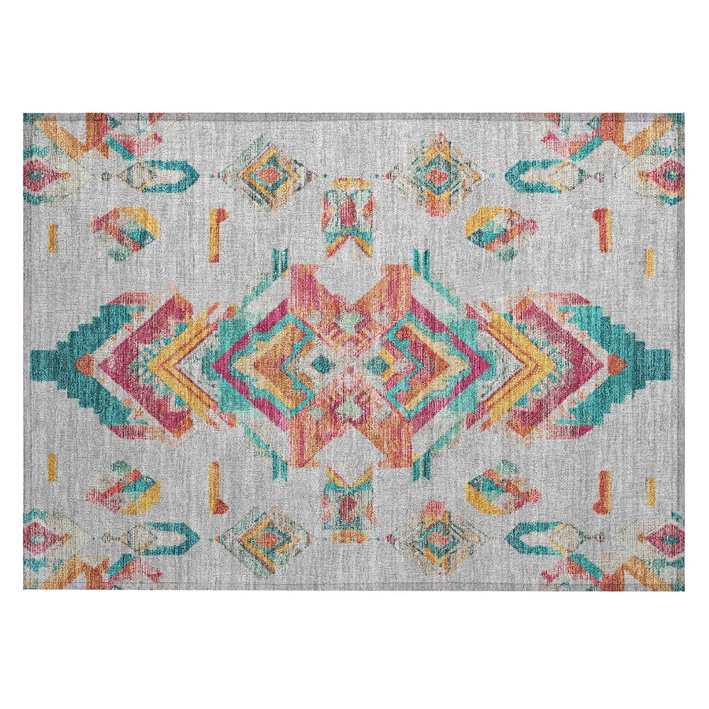 Machine Washable Indoor/Outdoor Chantille ACN2661 Gray 1'8" x 2'6" Rug. Picture 1