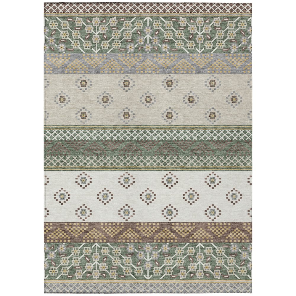 Machine Washable Indoor/Outdoor Chantille ACN2662 Green 2'6" x 3'10" Rug. Picture 1