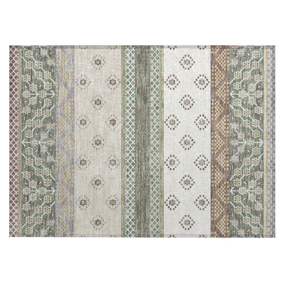 Machine Washable Indoor/Outdoor Chantille ACN2662 Green 1'8" x 2'6" Rug. Picture 1