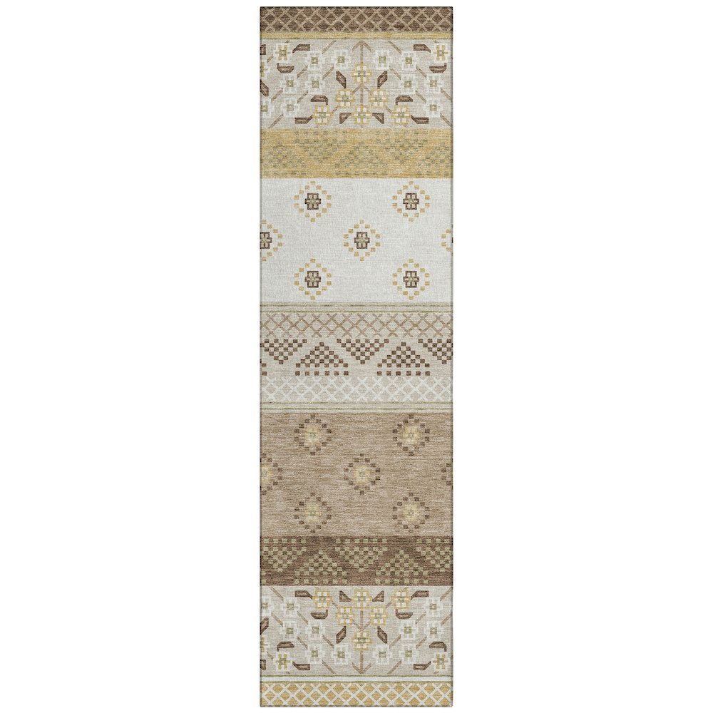 Machine Washable Indoor/Outdoor Chantille ACN2662 Brown 2'3" x 7'6" Runner Rug. Picture 1