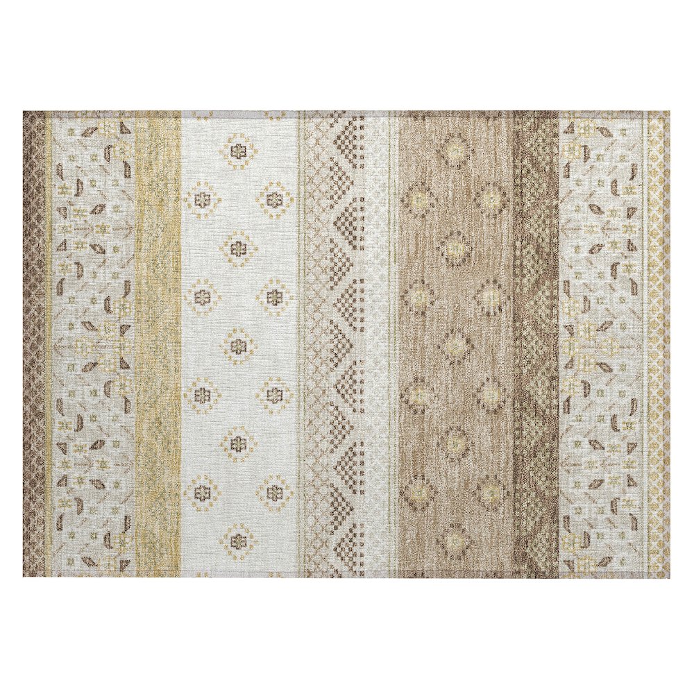 Machine Washable Indoor/Outdoor Chantille ACN2662 Brown 1'8" x 2'6" Rug. Picture 1