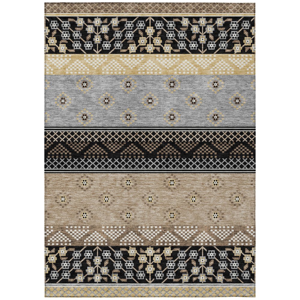 Machine Washable Indoor/Outdoor Chantille ACN2662 Black 2'6" x 3'10" Rug. Picture 1