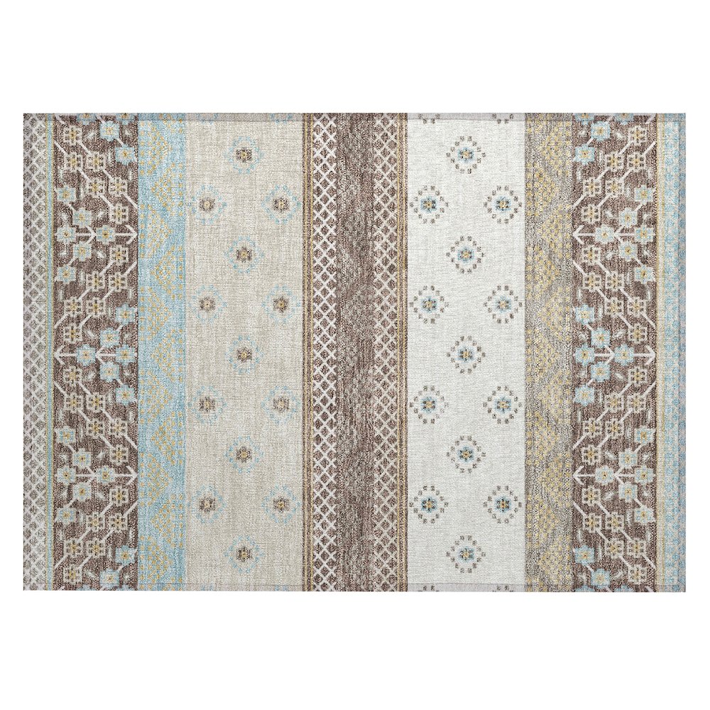Machine Washable Indoor/Outdoor Chantille ACN2662 Brown 1'8" x 2'6" Rug. Picture 1