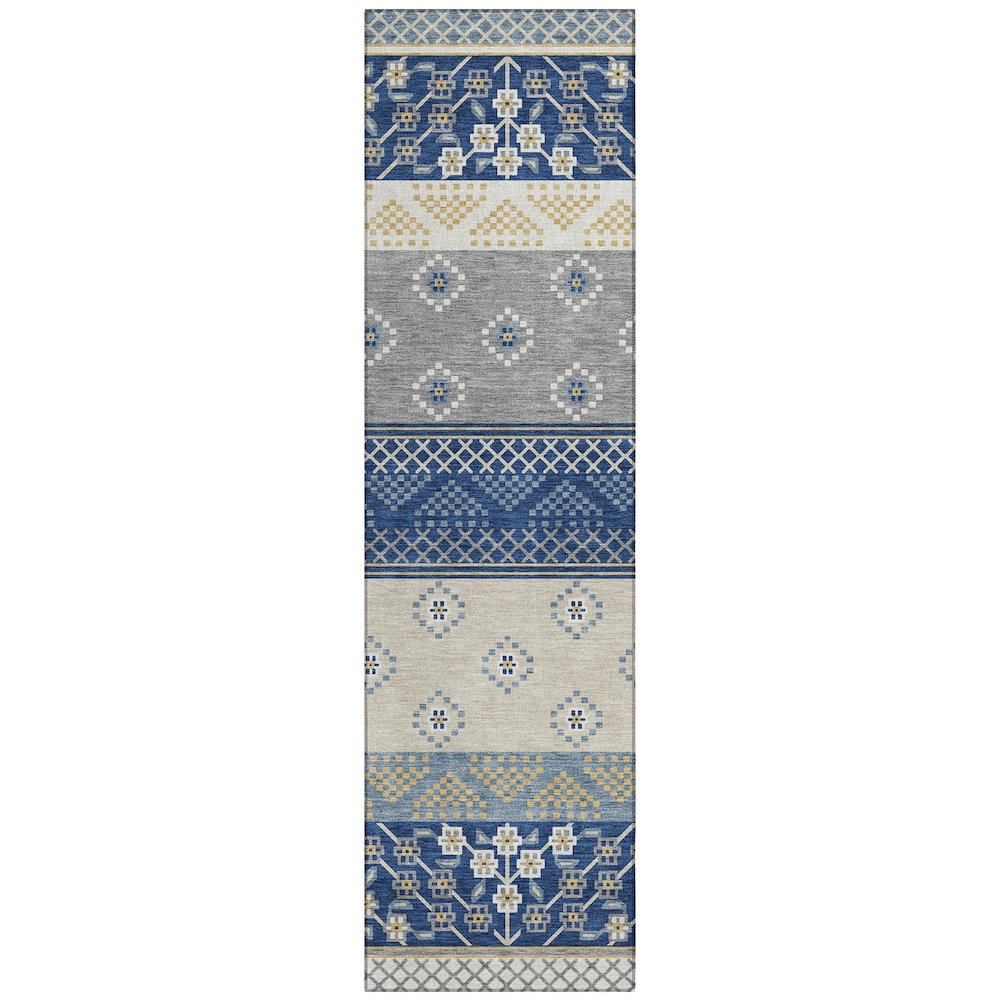 Machine Washable Indoor/Outdoor Chantille ACN2662 Blue 2'3" x 7'6" Runner Rug. Picture 1