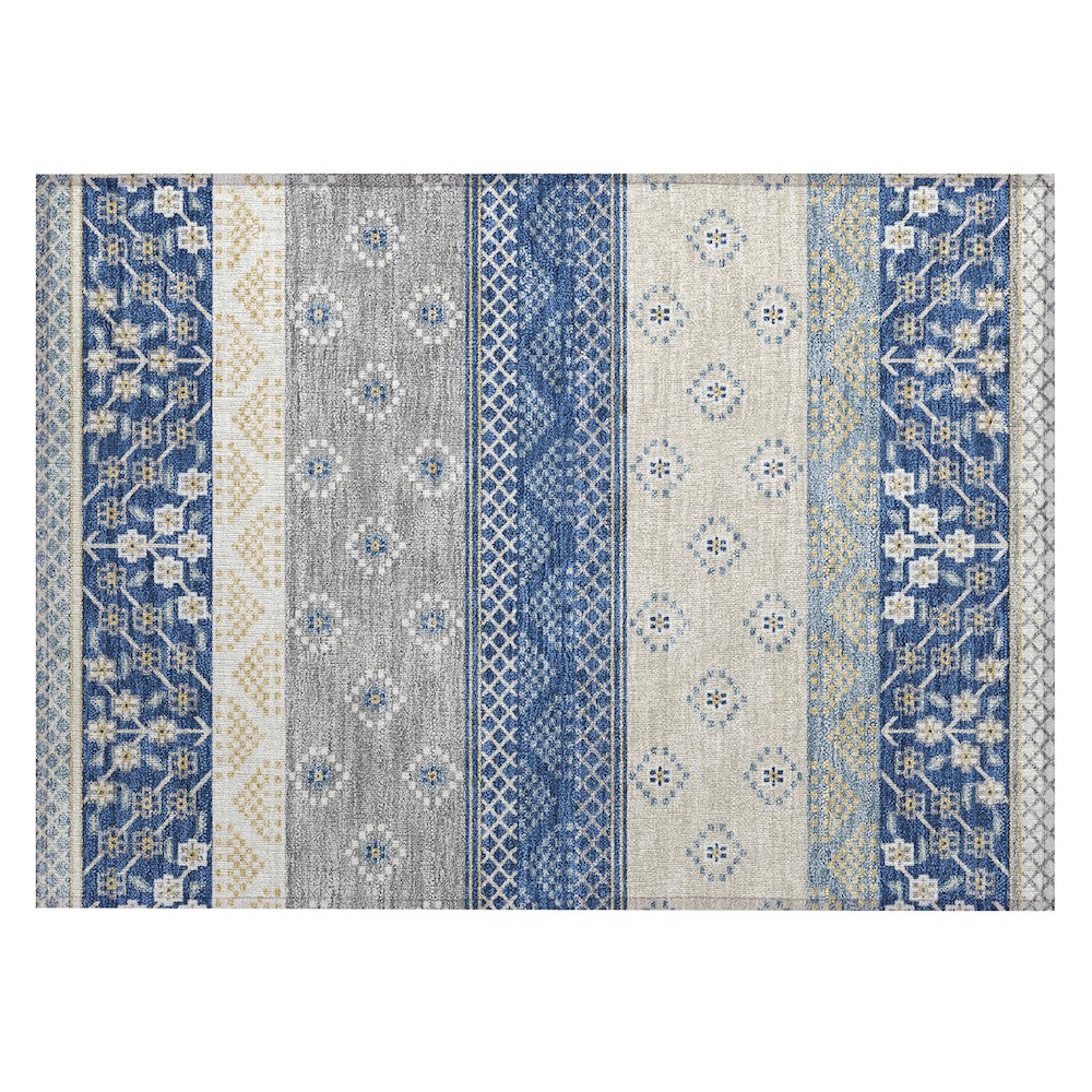 Machine Washable Indoor/Outdoor Chantille ACN2662 Blue 1'8" x 2'6" Rug. Picture 1