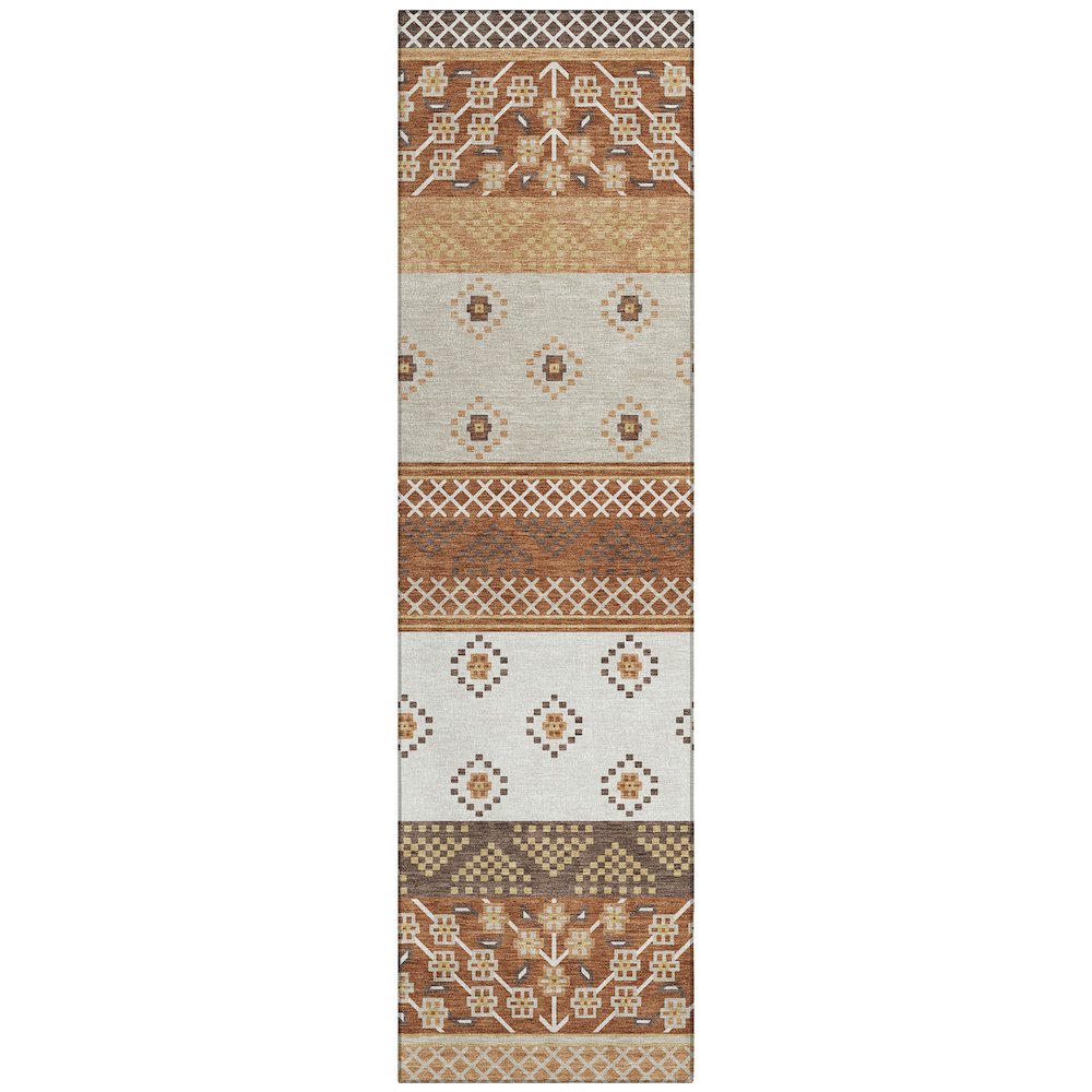 Machine Washable Indoor/Outdoor Chantille ACN2662 Orange 2'3" x 7'6" Runner Rug. Picture 1