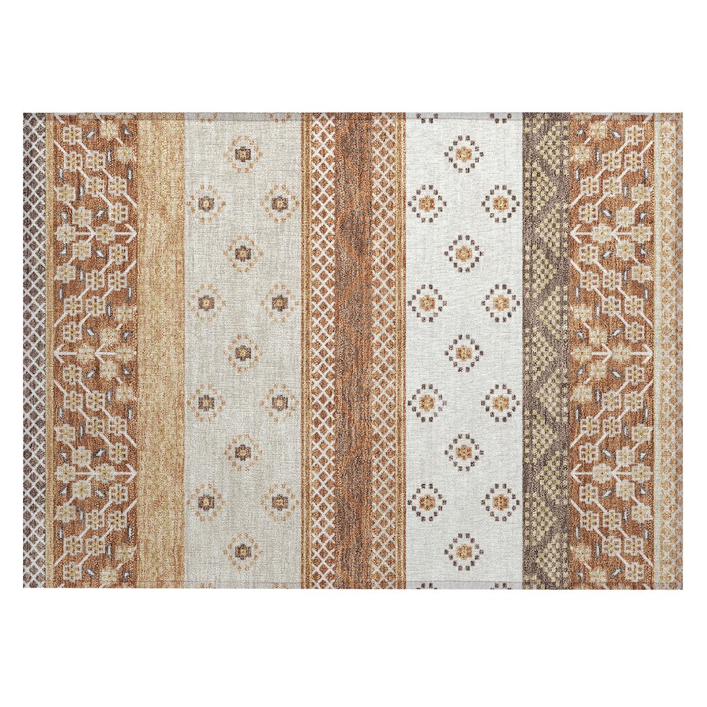 Machine Washable Indoor/Outdoor Chantille ACN2662 Orange 1'8" x 2'6" Rug. Picture 1