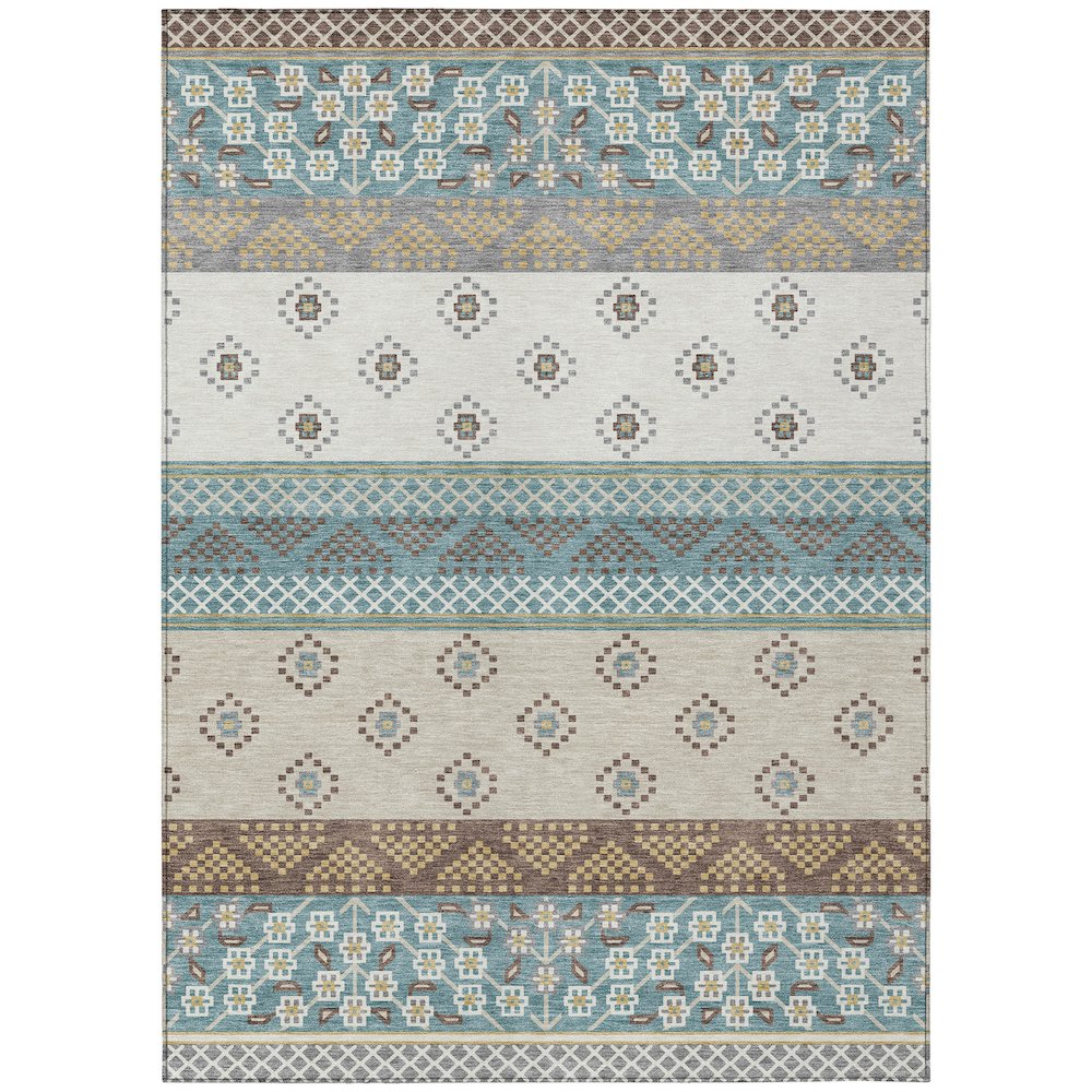 Machine Washable Indoor/Outdoor Chantille ACN2662 Teal 2'6" x 3'10" Rug. Picture 1