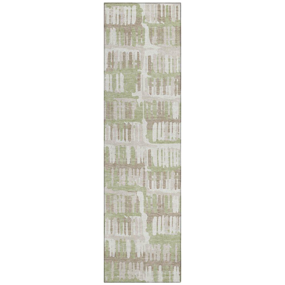 Machine Washable Indoor/Outdoor Chantille ACN2663 Green 2'3" x 7'6" Runner Rug. Picture 1