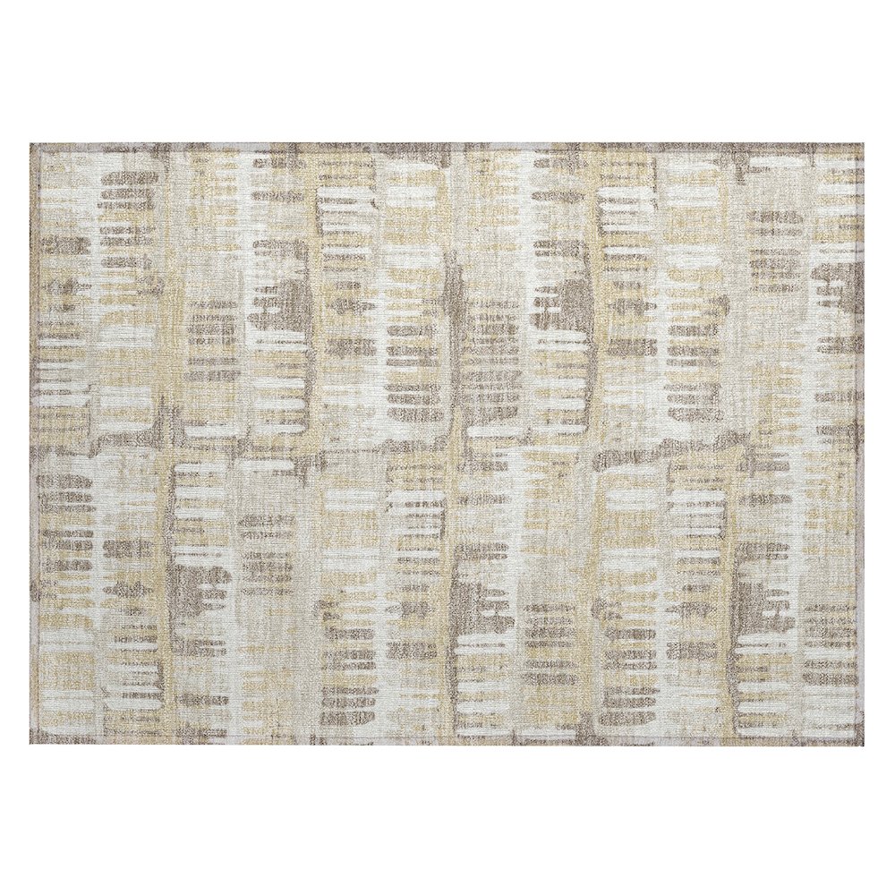 Machine Washable Indoor/Outdoor Chantille ACN2663 Brown 1'8" x 2'6" Rug. Picture 1