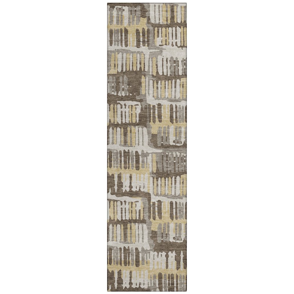 Machine Washable Indoor/Outdoor Chantille ACN2663 Brown 2'3" x 7'6" Runner Rug. Picture 1