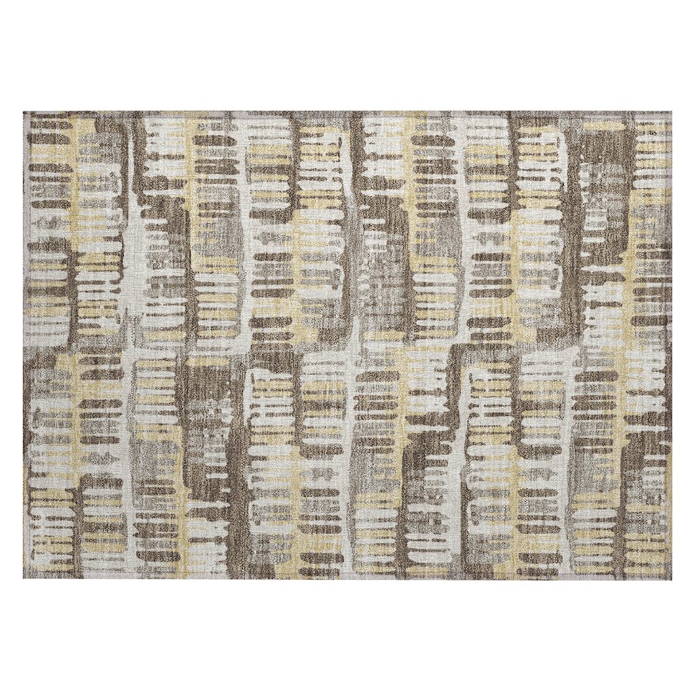 Machine Washable Indoor/Outdoor Chantille ACN2663 Brown 1'8" x 2'6" Rug. Picture 1