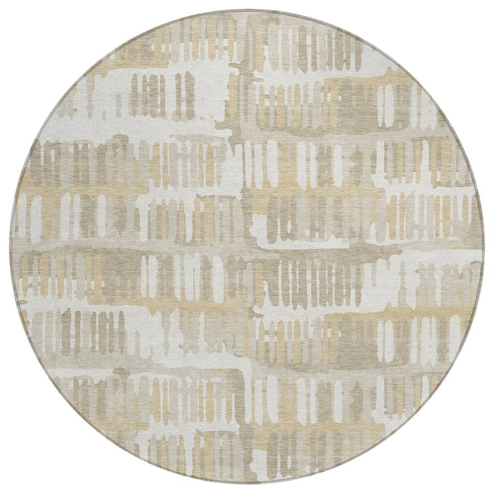 Machine Washable Indoor/Outdoor Chantille ACN2663 Ivory 8' x 8' Round Rug. Picture 1