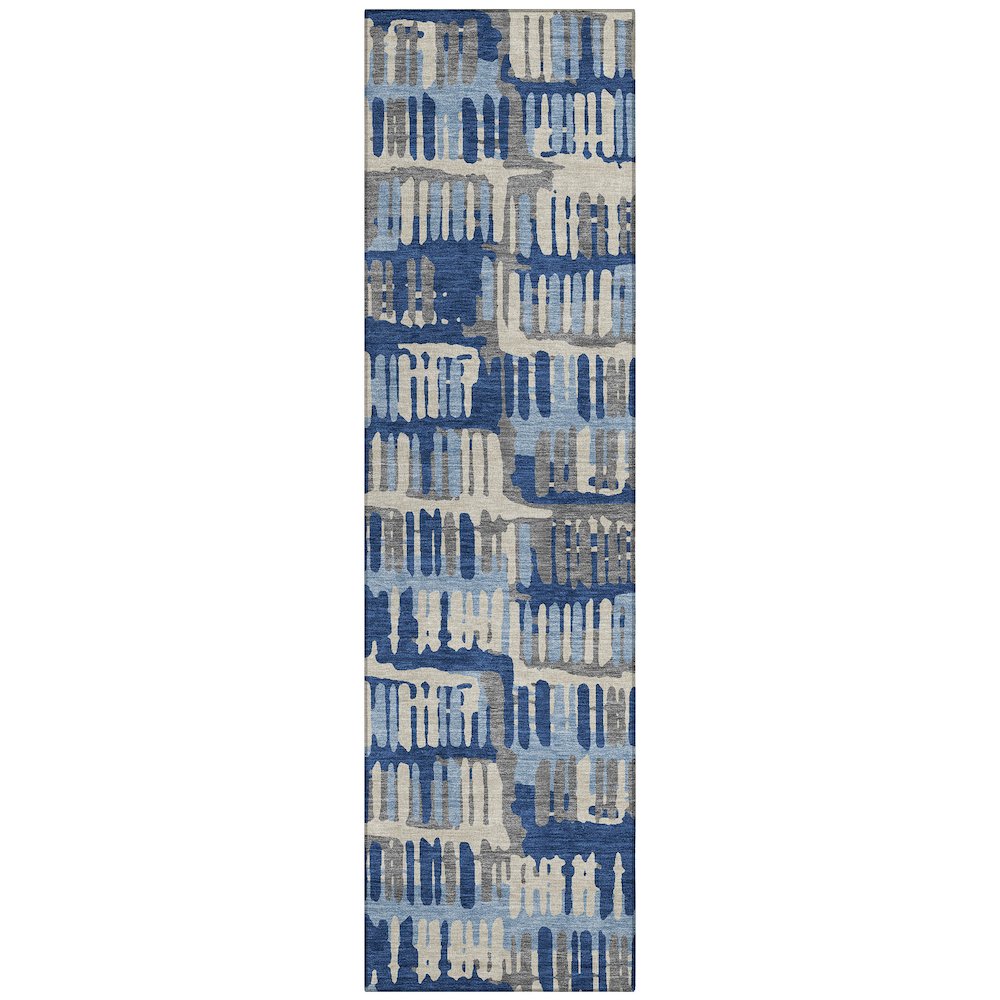 Machine Washable Indoor/Outdoor Chantille ACN2663 Blue 2'3" x 7'6" Runner Rug. Picture 1