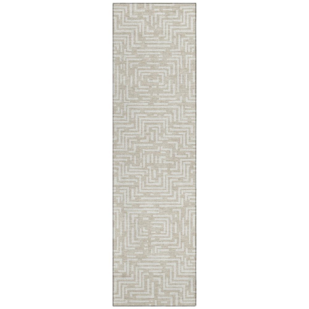 Machine Washable Indoor/Outdoor Chantille ACN2664 Brown 2'3" x 7'6" Runner Rug. Picture 1
