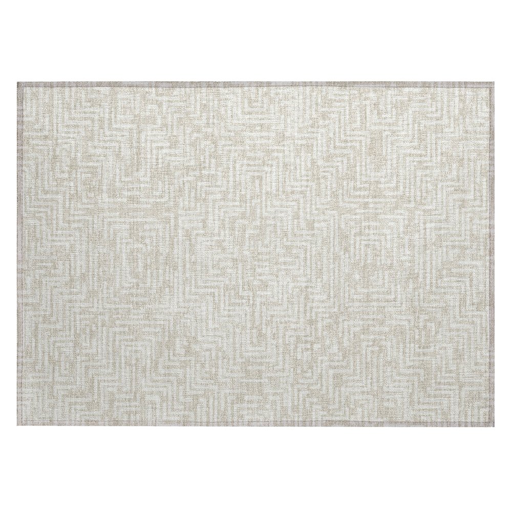 Machine Washable Indoor/Outdoor Chantille ACN2664 Brown 1'8" x 2'6" Rug. Picture 1