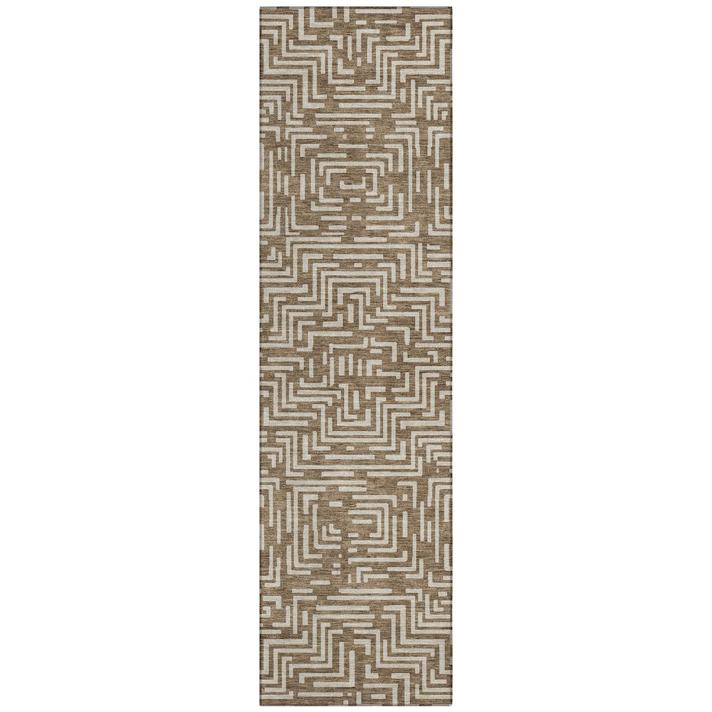 Machine Washable Indoor/Outdoor Chantille ACN2664 Brown 2'3" x 7'6" Runner Rug. Picture 1