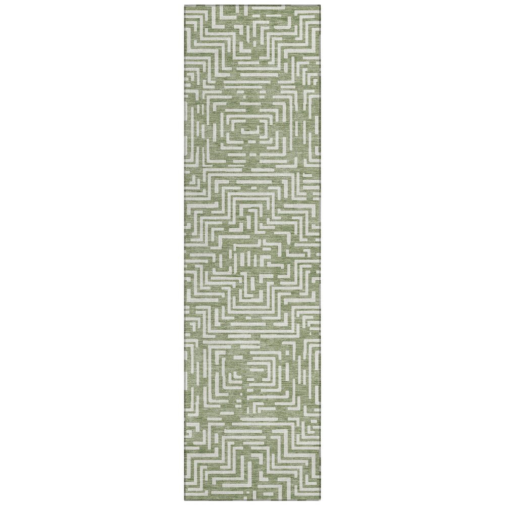 Machine Washable Indoor/Outdoor Chantille ACN2664 Green 2'3" x 7'6" Runner Rug. Picture 1