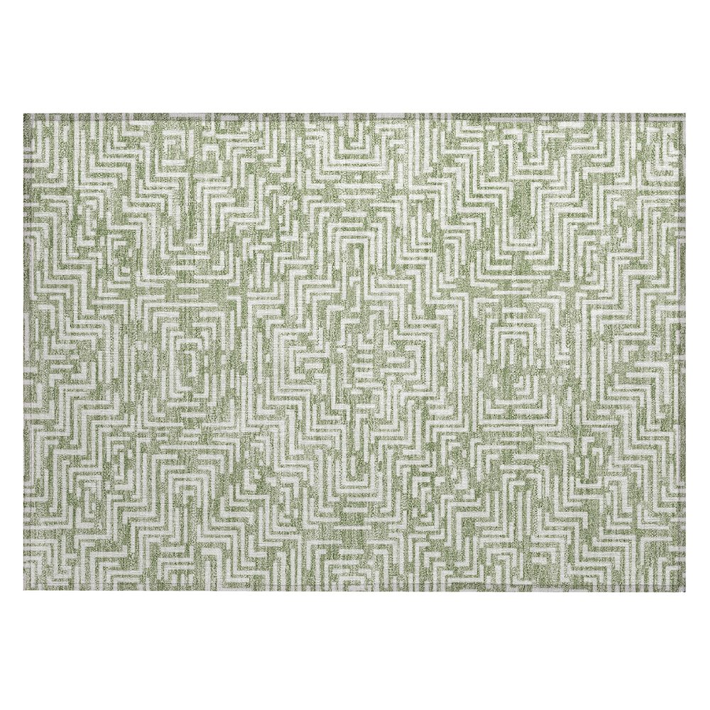 Machine Washable Indoor/Outdoor Chantille ACN2664 Green 1'8" x 2'6" Rug. Picture 1