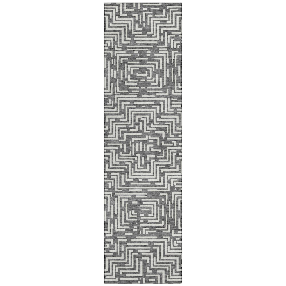 Machine Washable Indoor/Outdoor Chantille ACN2664 Gray 2'3" x 7'6" Runner Rug. Picture 1
