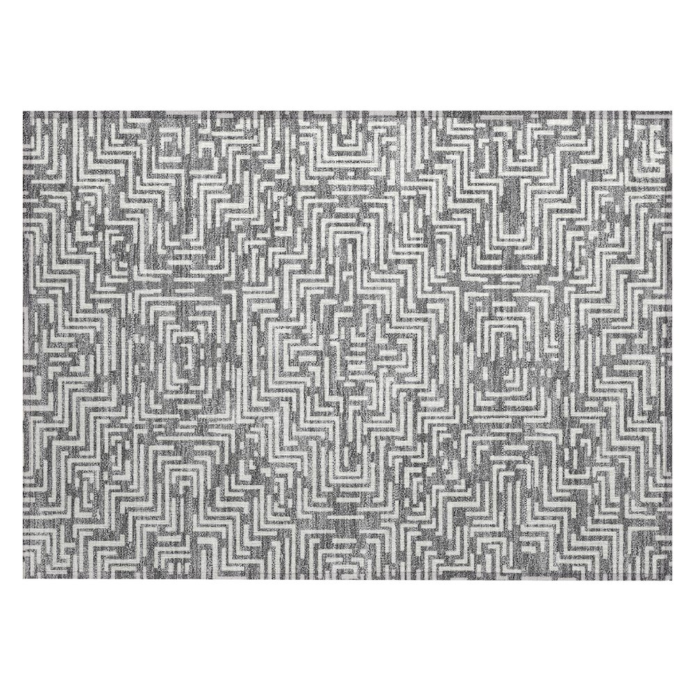 Machine Washable Indoor/Outdoor Chantille ACN2664 Gray 1'8" x 2'6" Rug. Picture 1