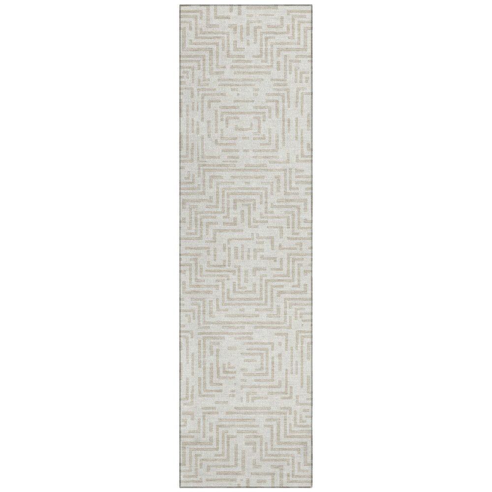 Machine Washable Indoor/Outdoor Chantille ACN2664 Ivory 2'3" x 7'6" Runner Rug. Picture 1