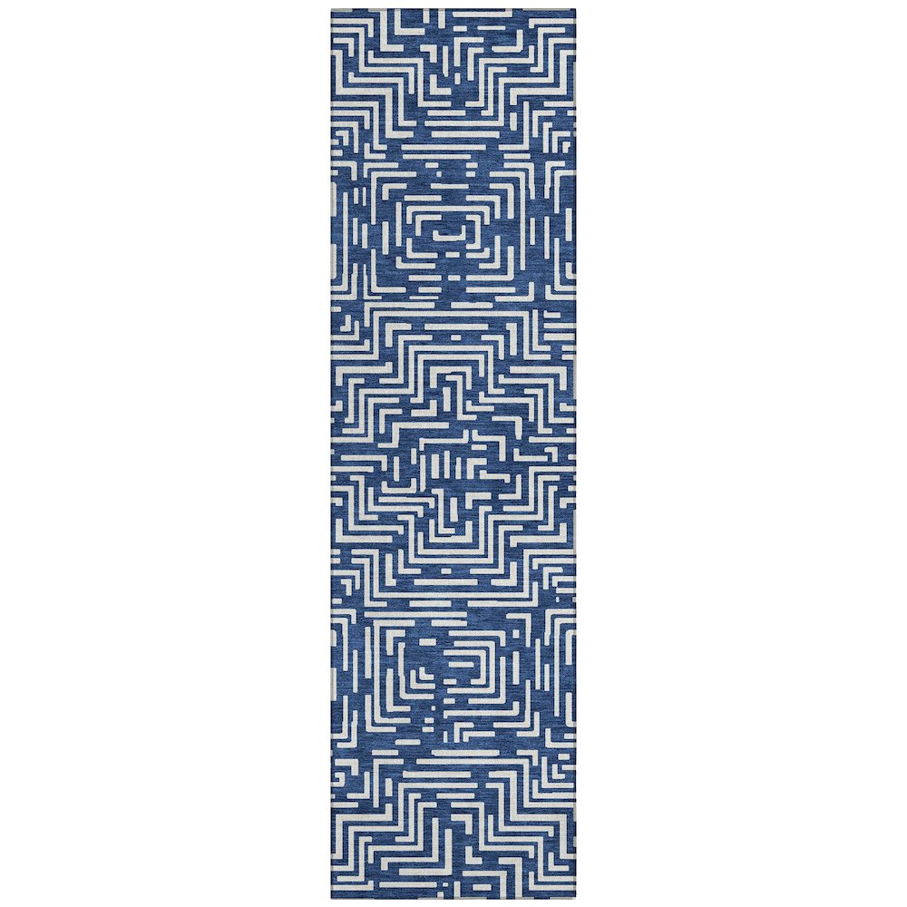 Machine Washable Indoor/Outdoor Chantille ACN2664 Blue 2'3" x 7'6" Runner Rug. Picture 1