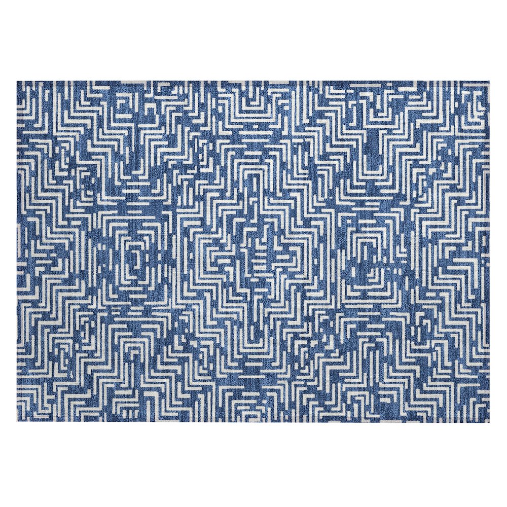 Machine Washable Indoor/Outdoor Chantille ACN2664 Blue 1'8" x 2'6" Rug. Picture 1