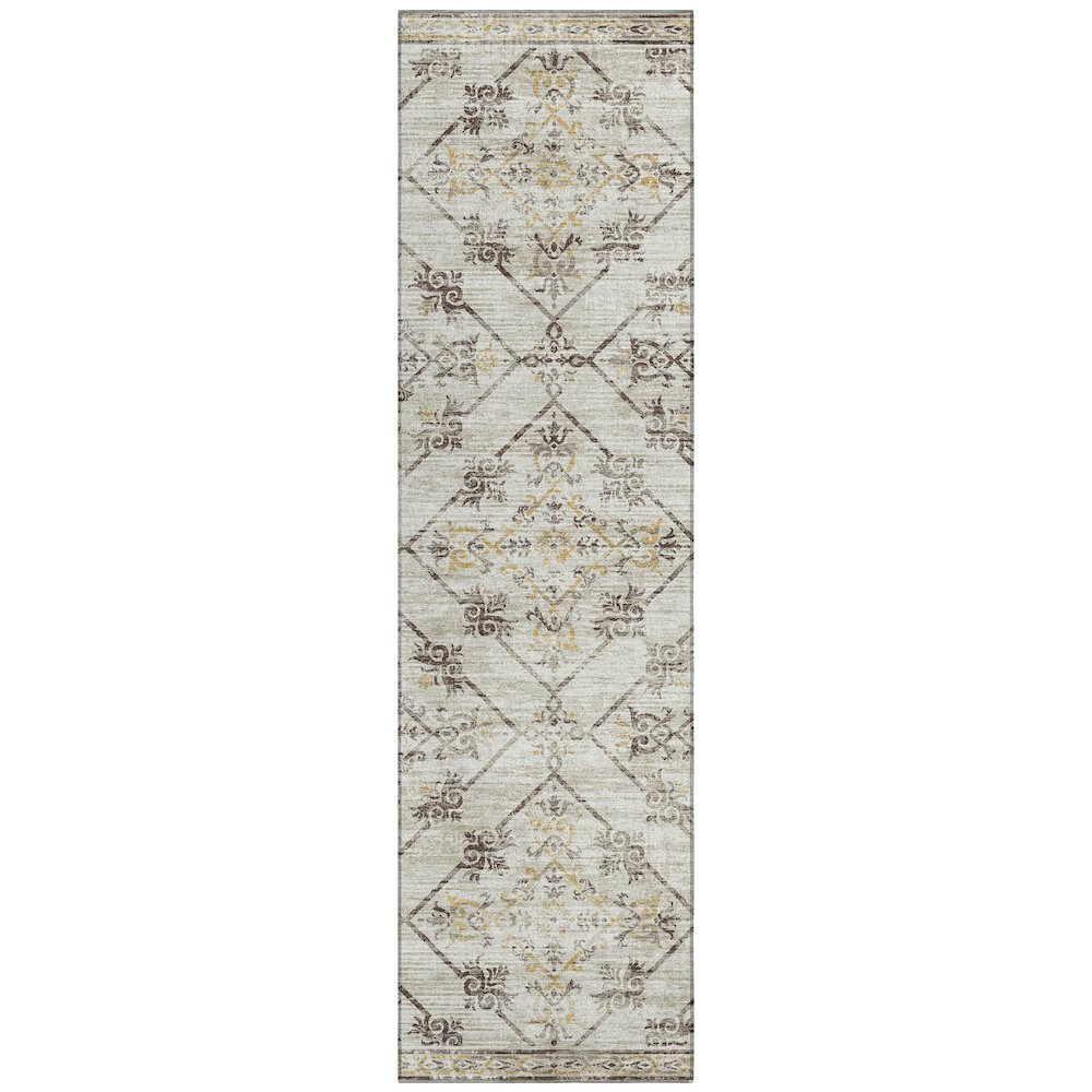 Machine Washable Indoor/Outdoor Chantille ACN2665 Brown 2'3" x 7'6" Runner Rug. Picture 1